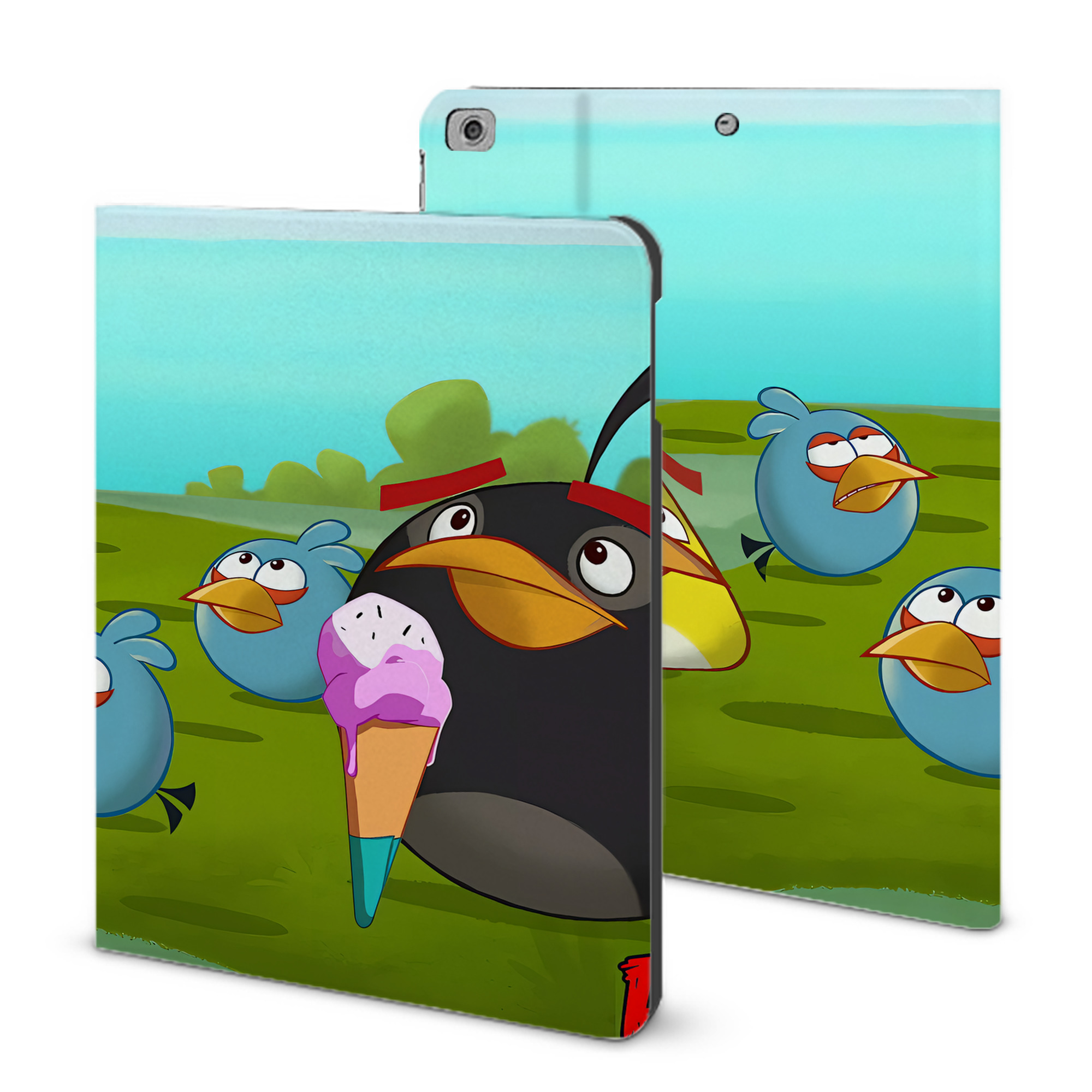 （画像用） Angry Birds アングリーバード IPad ケース ブック型 PUレザー TPU 耐衝撃 軽量 薄型 ペン収納なし 全面保護 IPad 各モデル対応